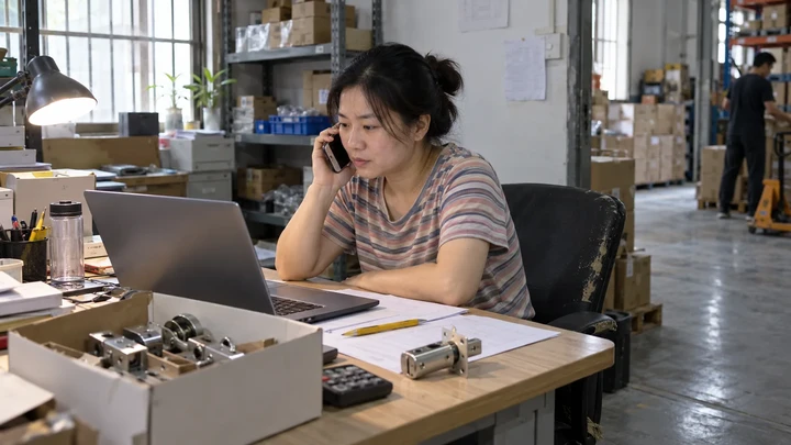 Illustrative scene: Following up a purchase order