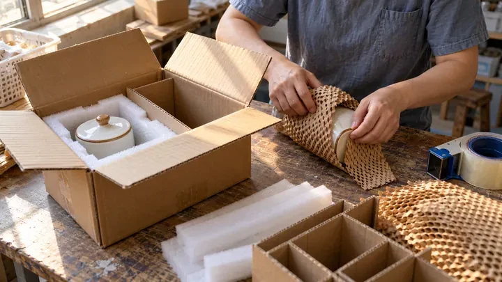 Illustrative scene: Packing samples protectively