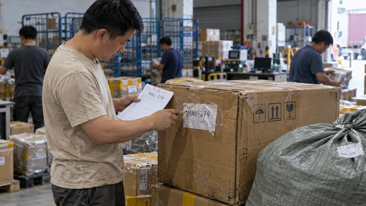 Illustrative scene: Matching the shipping mark