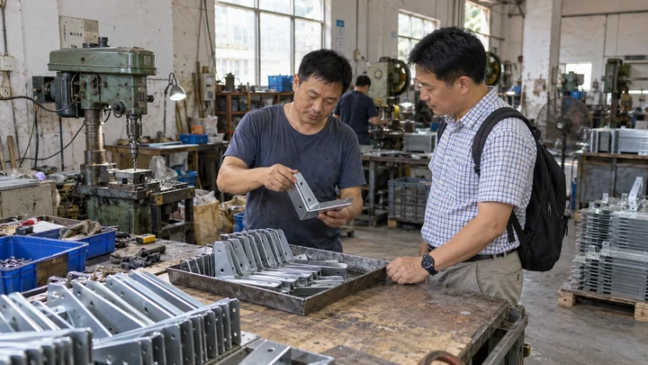Illustrative scene: Visiting a hardware supplier workshop