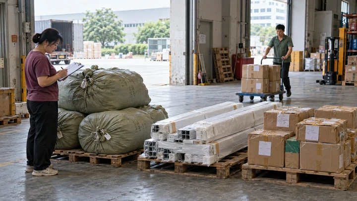 Illustrative scene: Receiving goods from different suppliers